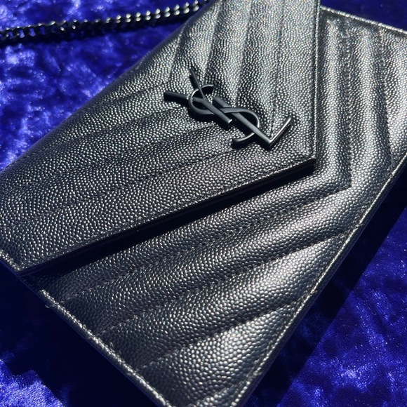 Yves Saint Laurent Handbags - Saint Laurent Small Monogrammed Quilted Chain Wallet
